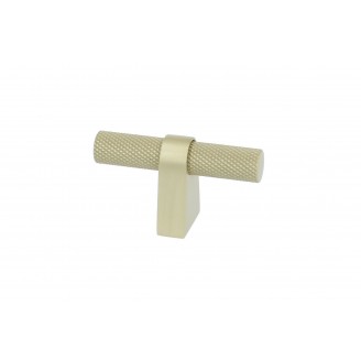 Staafknop met ribbel mat goud 60 mm
