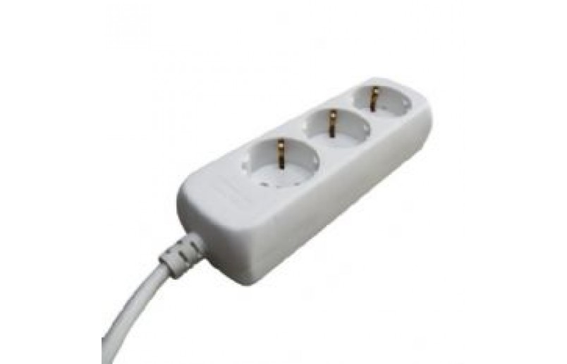 Stekkerdoos wit met 3 mtr kabel