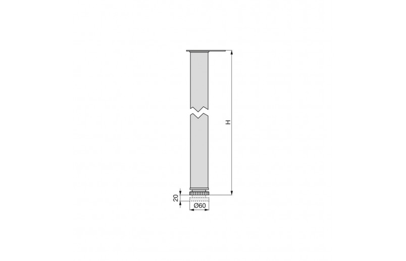 Tafelpoot 710mm rond ø 60 mm - TL710