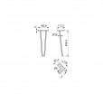 Salontafelpoten zwart met 2 staven 400mm, set á 4 stuks