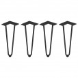 Salontafelpoten zwart met 2 staven 400mm, set á 4 stuks