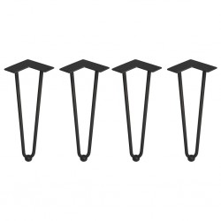 Salontafelpoten zwart met 2 staven 400mm, set á 4 stuks