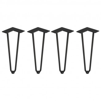 Salontafelpoten zwart met 2 staven 400mm, set á 4 stuks