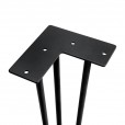 Tafelpoten zwart met 3 staven 710 mm, set á 4 stuks