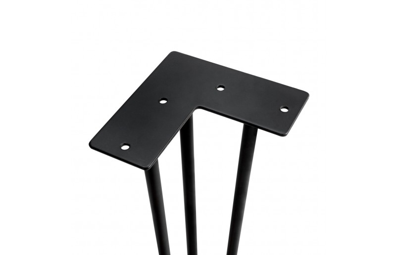 Tafelpoten zwart met 3 staven 710 mm, set á 4 stuks