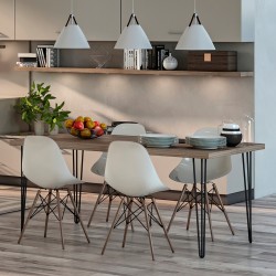 Tafelpoten zwart met 3 staven 710 mm, set á 4 stuks