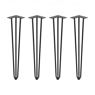 Tafelpoten zwart met 3 staven 710 mm, set á 4 stuks