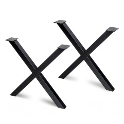 Tafelpoten kruis zwart 695 mm hoog, breedte 697 mm, set á 2 stuks