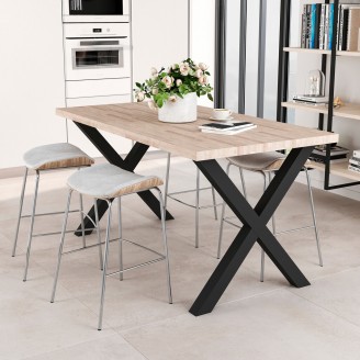 Tafelpoten kruis zwart 695 mm hoog, breedte 697 mm, set á 2 stuks