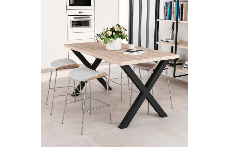 Tafelpoten kruis zwart 695 mm hoog, breedte 697 mm, set á 2 stuks