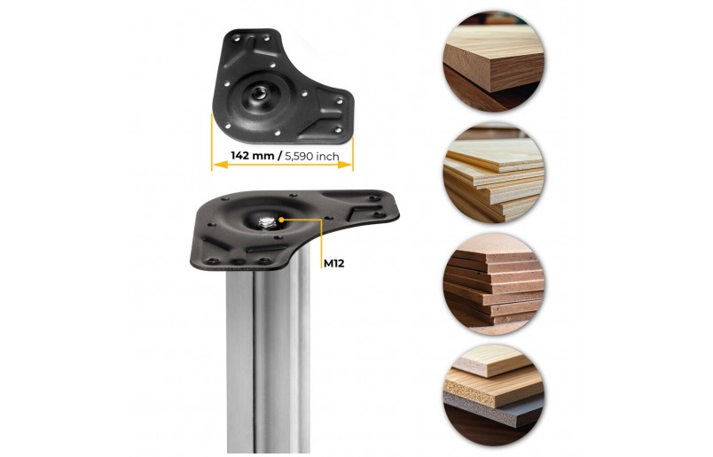 Tafelpoot chroom 830mm rond ø 60 mm