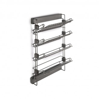 Uittrekbaar schoenenrek met 4 etages wandmontage Titanium 