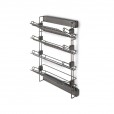 Uittrekbaar schoenenrek met 4 etages wandmontage Titanium 