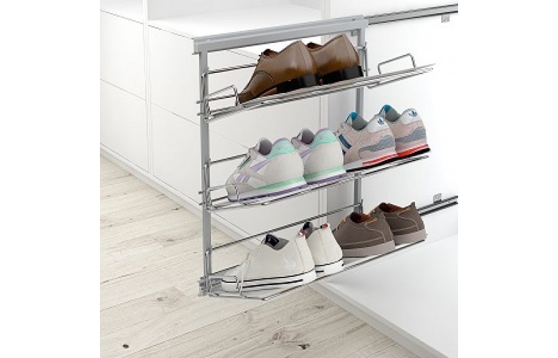 Uittrekbaar opbergrek met 3 etages