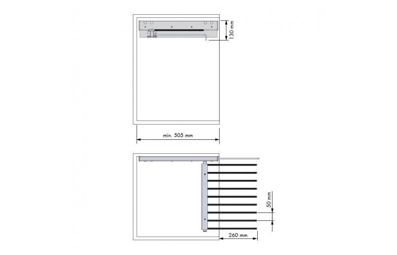 Pantalon (broeken) rek zwaar voor 10 stuks (zijwand montage)