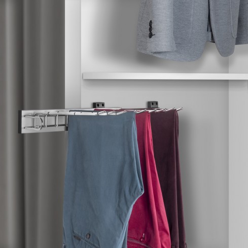 Pantalonrek voor 9 pantalons zijmontage links
