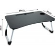 Opvouwbare Laptoptafel zwart – Stevige bedtafel – klaptafel met tablethouder