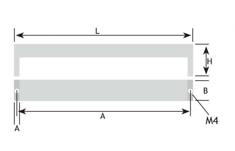 Greep sense zwart geborsteld 327 mm