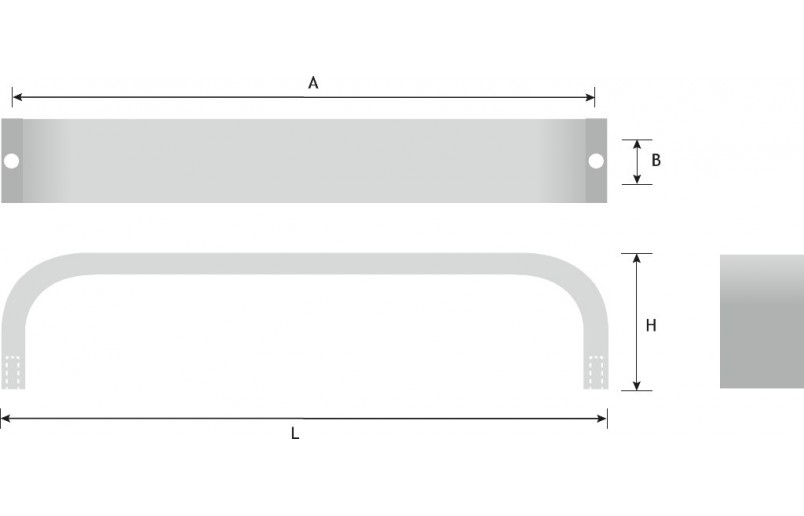 Greep sense zwart geborsteld 327 mm
