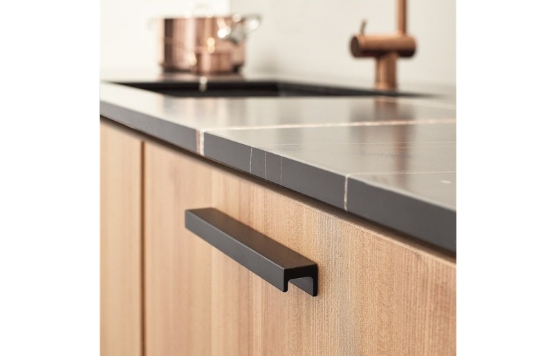 Greep Station zwart aluminium 190 mm