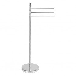 Handdoekrek chroom, rond staand model met 3 draaibare armen.