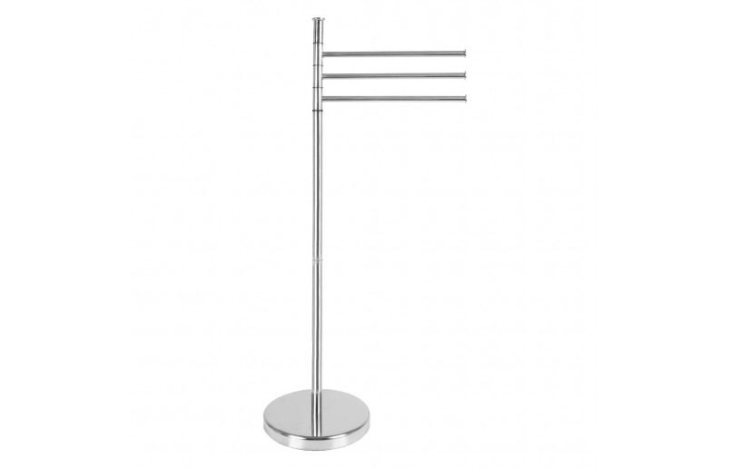 Handdoekrek chroom, rond staand model met 3 draaibare armen.