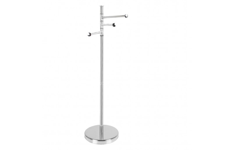 Handdoekrek chroom, rond staand model met 3 draaibare armen.