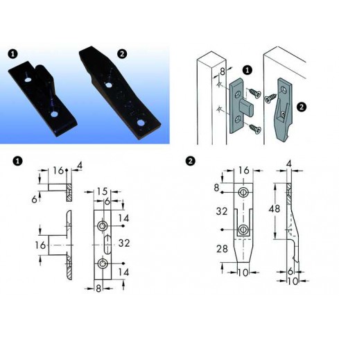 Inhang beslag (haakdeel en contradeel)