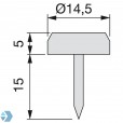 Meubellijder 15 mm met spijker - MG15