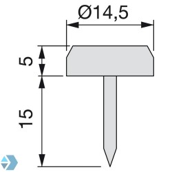 Meubelglijder 15 mm met spijker