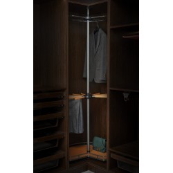 Luxe antraciet/oranje kleding rek draaicarrousel voor hoekkasten