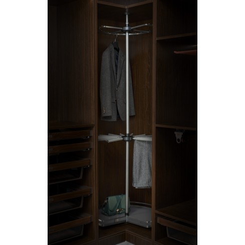 Luxe antraciet kleding rek draaicarrousel voor hoekkasten