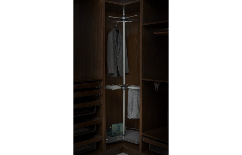 Luxe antraciet kleding rek draaicarrousel voor hoekkasten