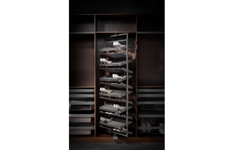 Luxe schoenen-carrousel antraciet voor 36 paar schoenen, 360° draaibaar