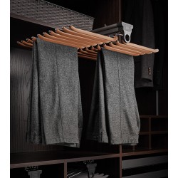 Luxe uittrekbare antraciet/oranje pantalonrek met soft-close