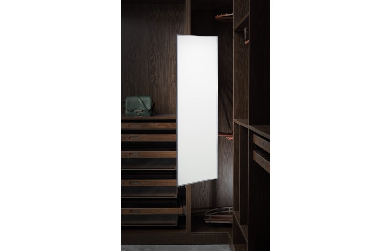 Luxe uittrekbare en draaibare kastspiegel antraciet 120x35 cm