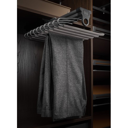 Luxe uittrekbare antraciet pantalonhouder met soft-close
