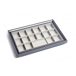 Luxe uittrekbare antraciet sieradenlade - juwelenbox met soft-close