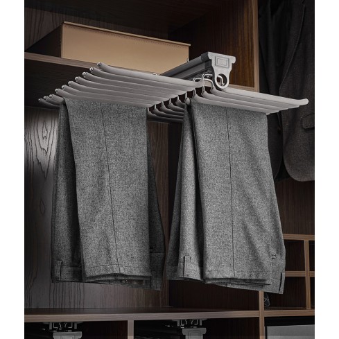 Luxe uittrekbare antraciet pantalonrek met soft-close