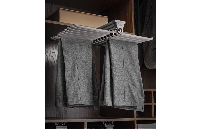 Luxe uittrekbare antraciet pantalonrek met soft-close