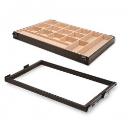 Lade met indeling t.b.v. uittrekbaar frame