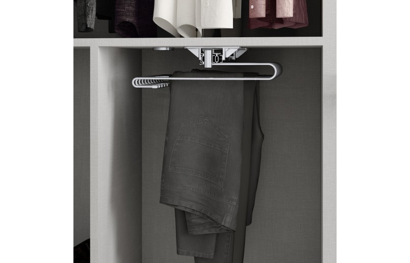 Uittrekbaar pantalonrek chroom voor 11 pantalons - BRET11AS