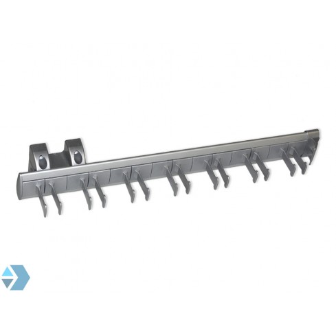 Riemenhouder uittrekbaar Zilver met 7 dubbele haken