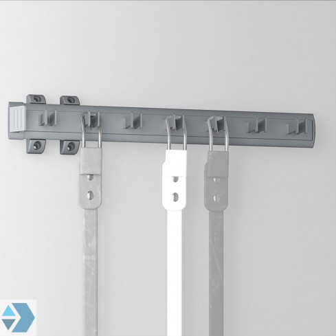 Riemenhouder uittrekbaar Zilver met 7 dubbele haken