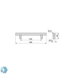 Staafgreep RVS-look 128 - 160 mm