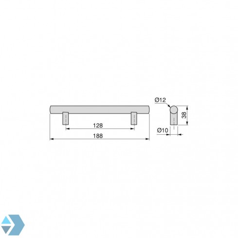 Staafgreep RVS-look 128 - 160 mm